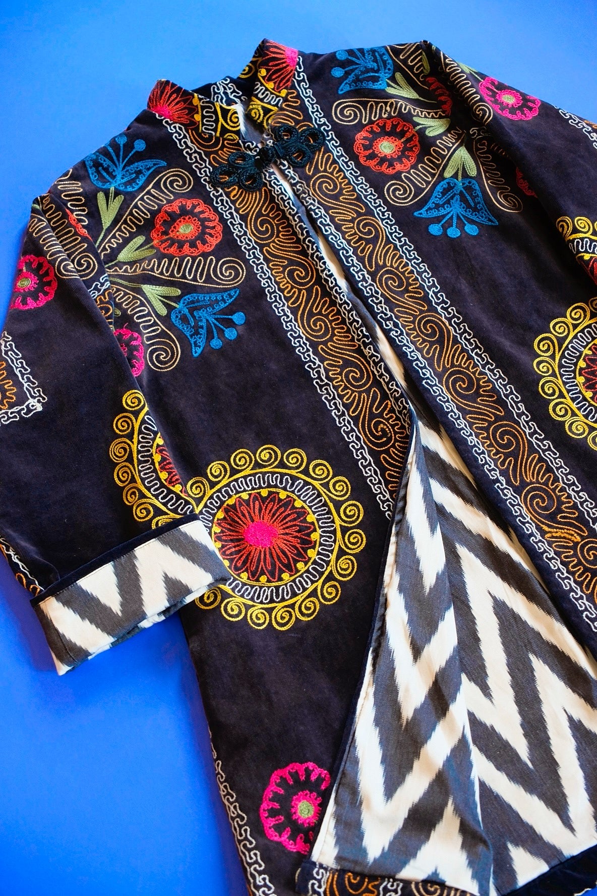 Nil Suzani and Ikat Velvet Jacket Long